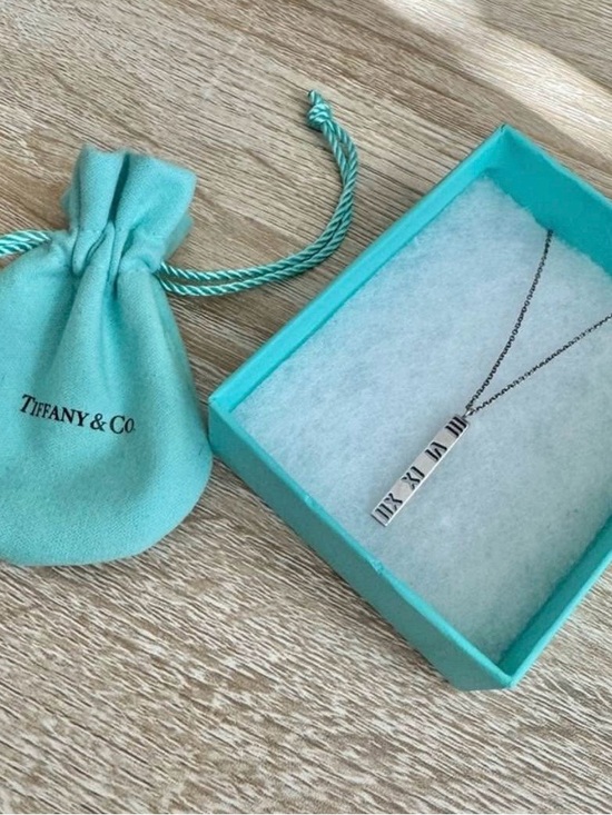 Tiffany & Co. Jewelry - Tiffany & Co. Silver Roman Numeral Vertical Bar Necklace - Blue